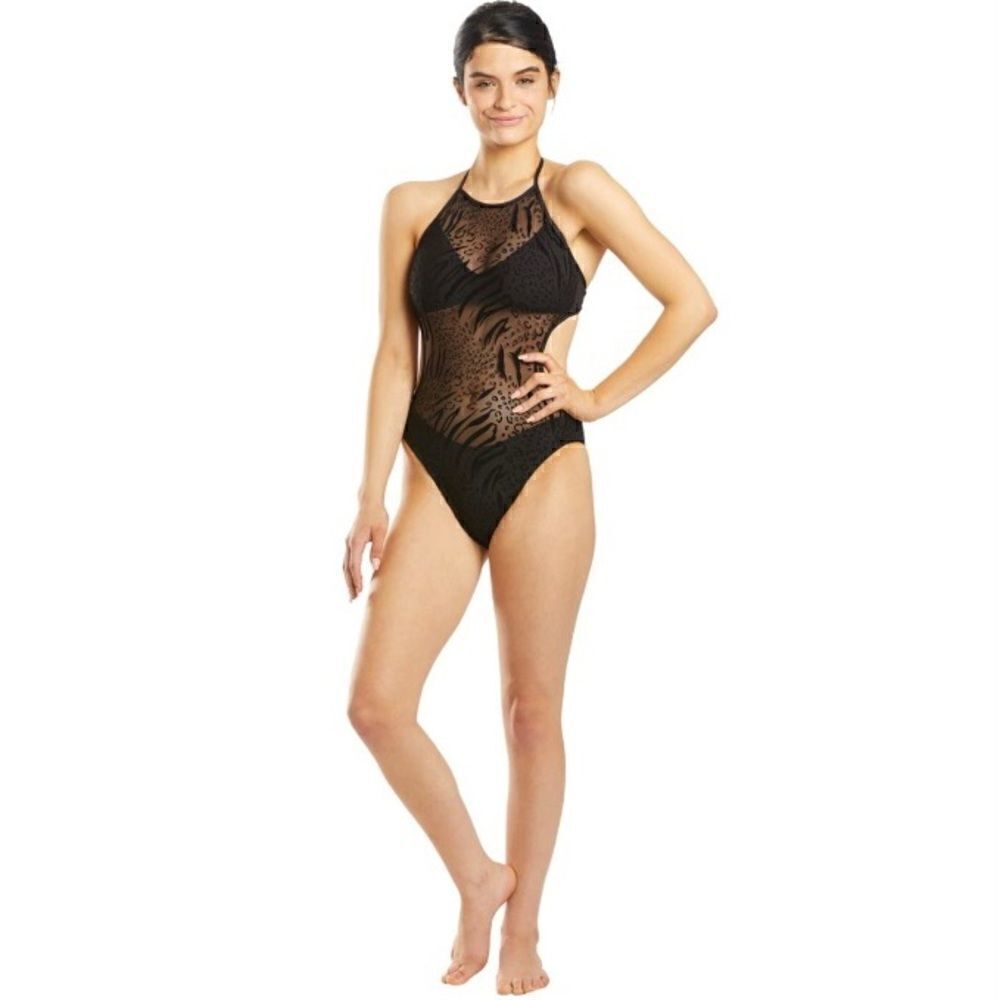 KENNETH COLE NY Sheer Pleasure Bandeau One Piece Black Swimsuit • MSRP $168 - Picture 9 of 12